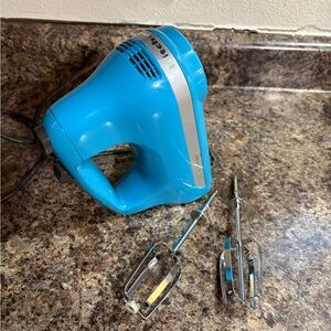 Blue kitchenaid Hand Mixer with Attachments